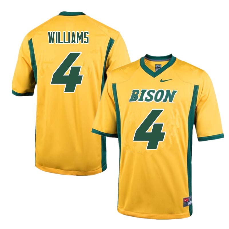 Men #4 Dimitri Williams North Dakota State Bison College Football Jerseys Sale-Yellow - Click Image to Close